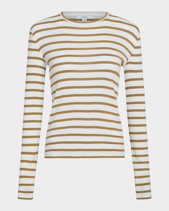 Stripe Ribbed Crewneck Top